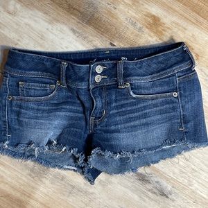 American Eagle stretch cut off blue Jean shorts -6